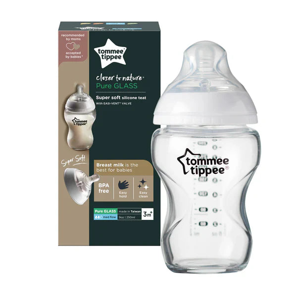 260ML/9OZ Glass Bottle Medium Flow Teat Tommee Tippee 422782