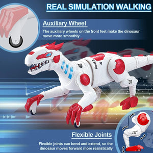 2.4Ghz Remote Control Dinosaur Toys LED Light Up Walking & Roaring Realistic RC Dinosaur Toy with Glowing Eyes Rechargeable Battery Gift for 6+ Years...